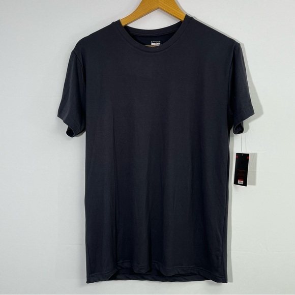 NWT Spyder L Men's Spandex Soft Stretchy Athletic‎ Gray Short Sleeve T Shirt - Picture 1 of 11